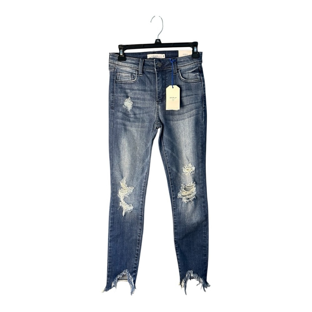 Cello Women's Ripped Cropped Skinny Jeans